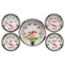 Mätarkit 5st 79.4mm & 52mm (Elektrisk) Hastighetsmätare KM/H Arctic Vit